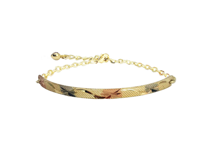 3 Tone Plated Charm Fashion Bangle Bracelet